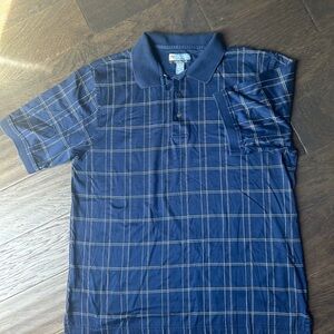 Buy 2 Save 30%: JoS A Bank Ledbetter Golf Blue Plaid Cotton Polo Shirt